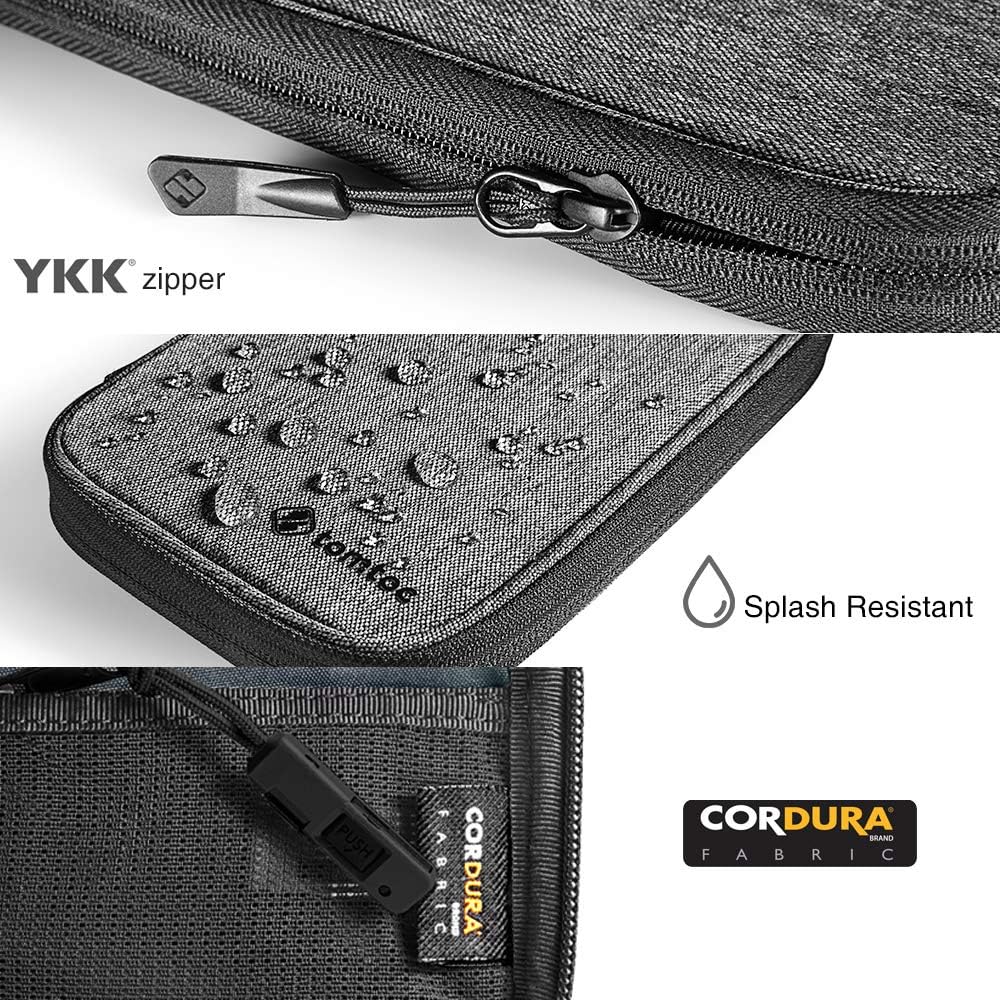 tomtoc Family Passport Holder with a Sim Card Holder and Eject Pin, RFID Blocking Travel Wallet Waterproof Ticket Holder Document Organizer with Chain Strap, Up to 6 Passports 9 Credit Cards