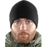 2SBR 2SABERS Fleece Winter Warm Watch Cap - Mens Outdoor Cold Weather Skull Beanie Hat Black