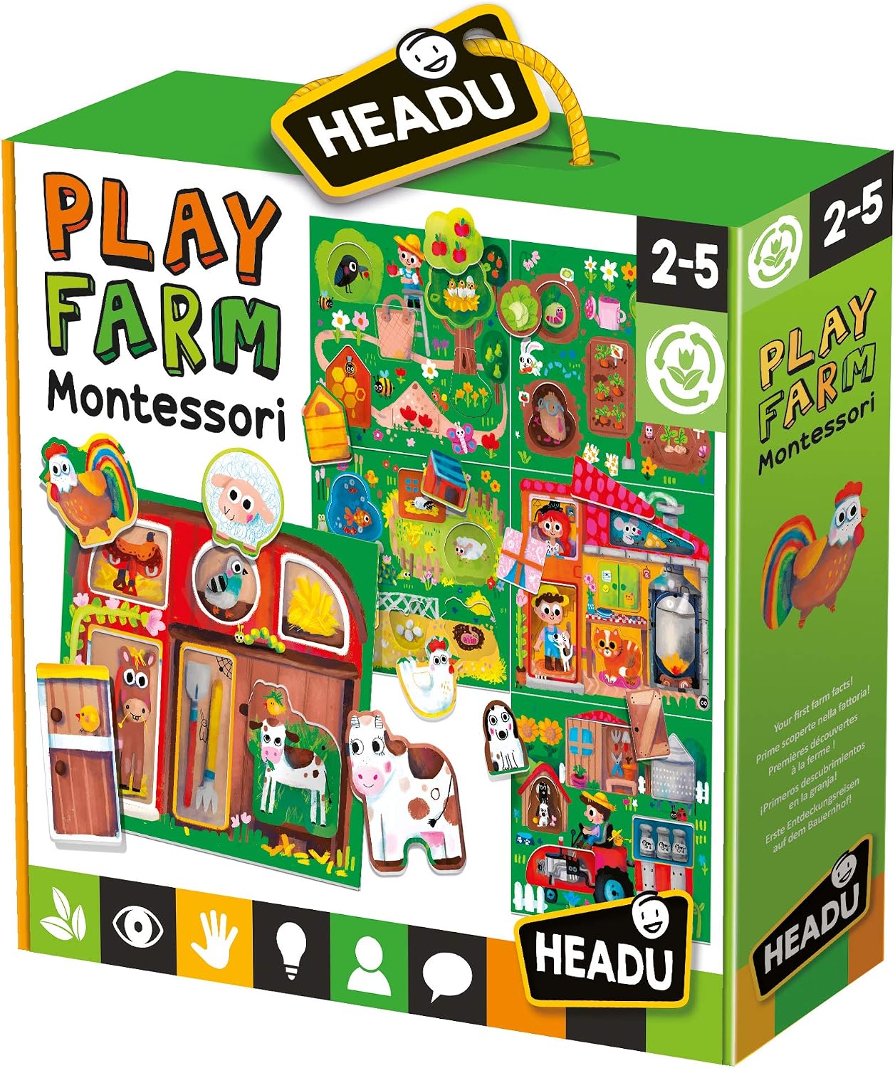 Headu Play Farm Montessori, Multicolor, Large