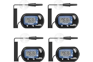 VIVOSUN 3-Pack LCD Digital Aquarium Thermometer Fish Tank Water Terrarium Temperature with Suction Cup for Turtle