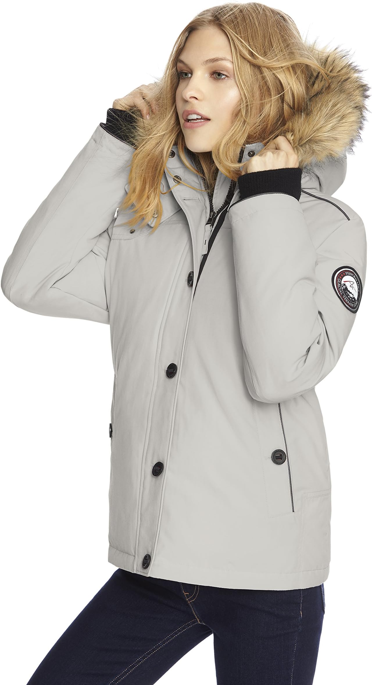 Alpinetek Women's Short Down Bomber Parka Coat