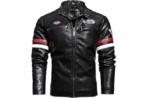 Cbyezy Stand-up collar men's motorcycle leather motorcycle racing suit color-blocking PU simulation leather jacket