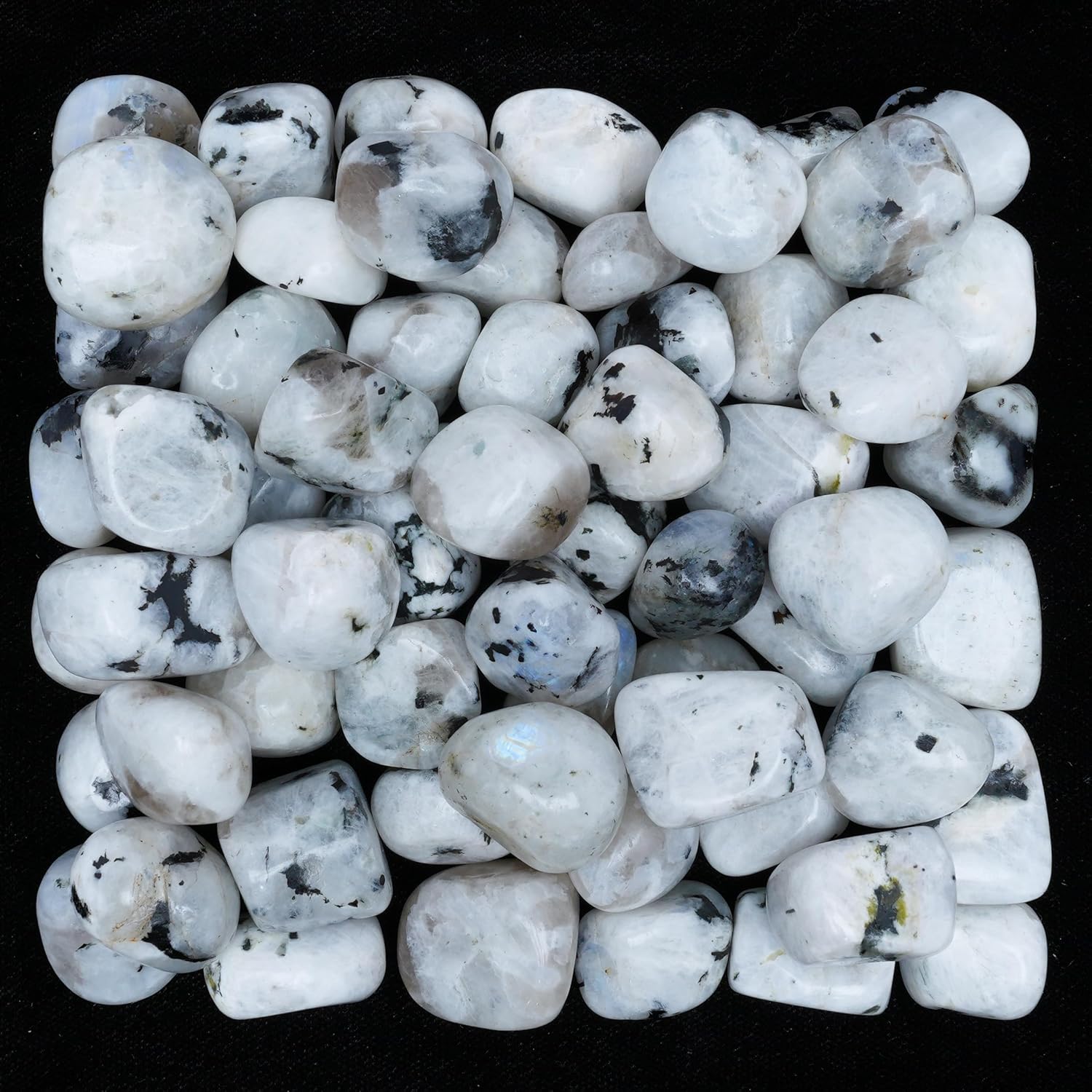 Indoor Fountains & Accessories - ZAICUS Rainbow Moonstone Tumbled Stones and Crystals Bulk Rocks 1,000+ Carats Natural Polished Gemstones and Crystals for Wicca, Vase Filler, Jewelry Making, Decoration, Polishing, Rock Collection