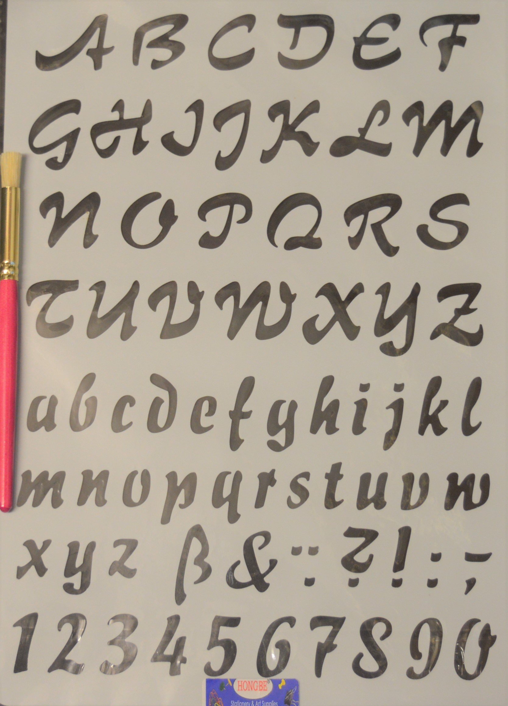 HONGBE Wall Stencil with Stencil Brush No 13