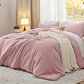 Bedsure King Comforter Set, Pink Soft Prewashed Bedding for All Seasons, 3 Pieces GentleSoft™ Bed Set, 1 Lightweight Comforter (104"x90") and 2 Pillowcases (20"x36")
