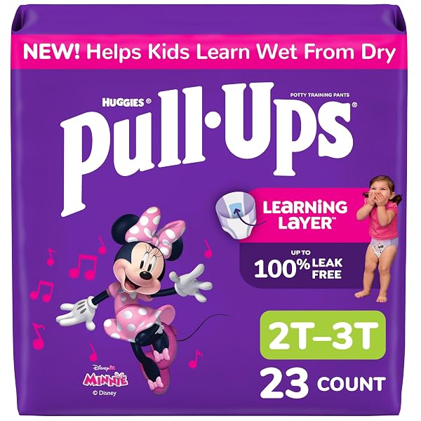 PULL-UPS GIRLS’ POTTY TRAINING PANTS, SIZE 2T-3T TRAINING UNDERWEAR (16-34 LBS), 23 COUNT