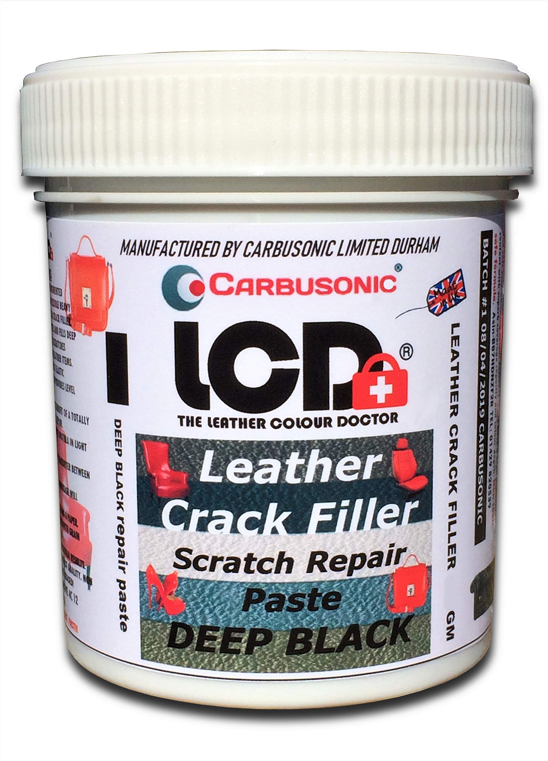 Leather Crack Filler Black Scratch Repair Paste for cigarette burns holes cat scratches 150 g large repair gel for leather restorations and dye projects for sofas, armchairs and car seats