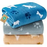 Luciphia 3 Pack Cute Dog Blankets Soft Fleece for Small Puppy Cat,23"x16" | 280GSM Fuzzy Doggy Kitten Throw Blankets Washable for Crate Bed Couch Car Indoor - Puppy Essentials Dog Gift