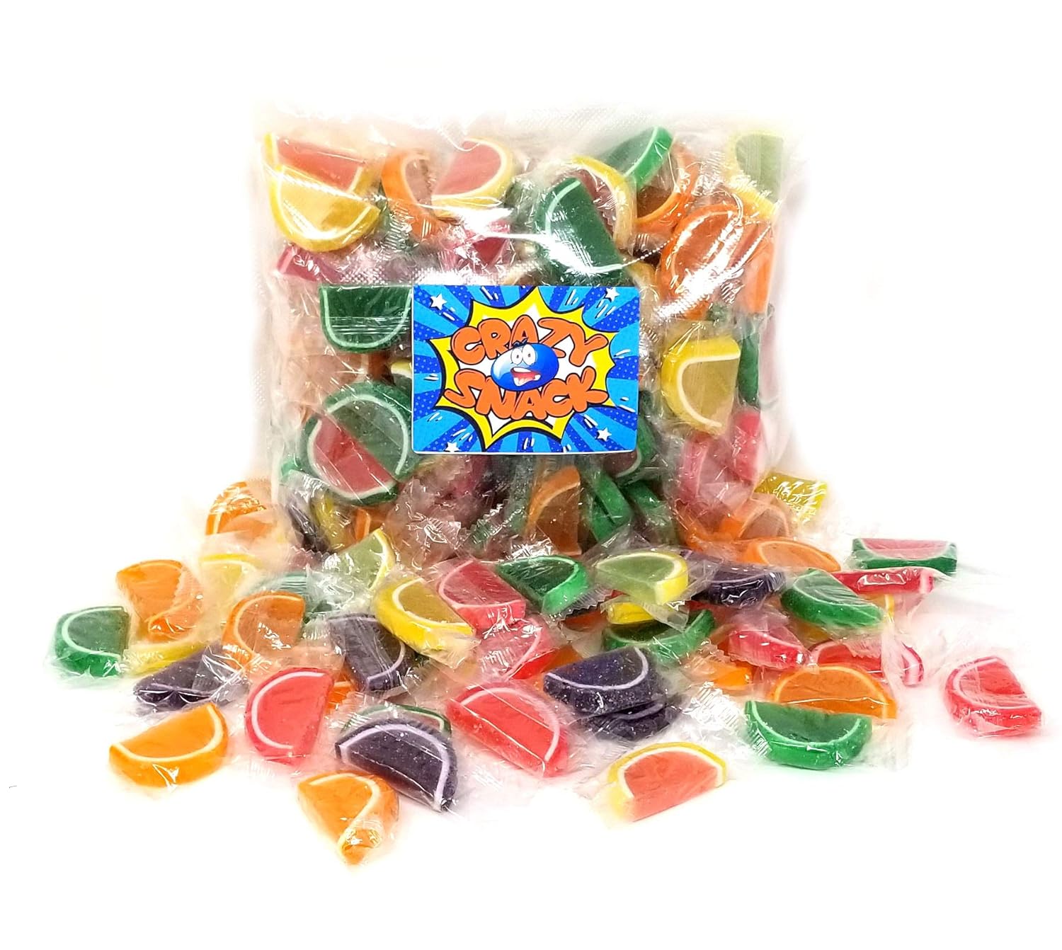 CrazyOutlet Jelly Candy Fruit Slices, Individually Wrapped, Assorted