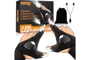 KOOPOOL LED Gloves, Flashlight Gloves Christmas Gifts for Men Who Have Everything, Cool Gadgets for Fishing, Hunting, Camping, Techies