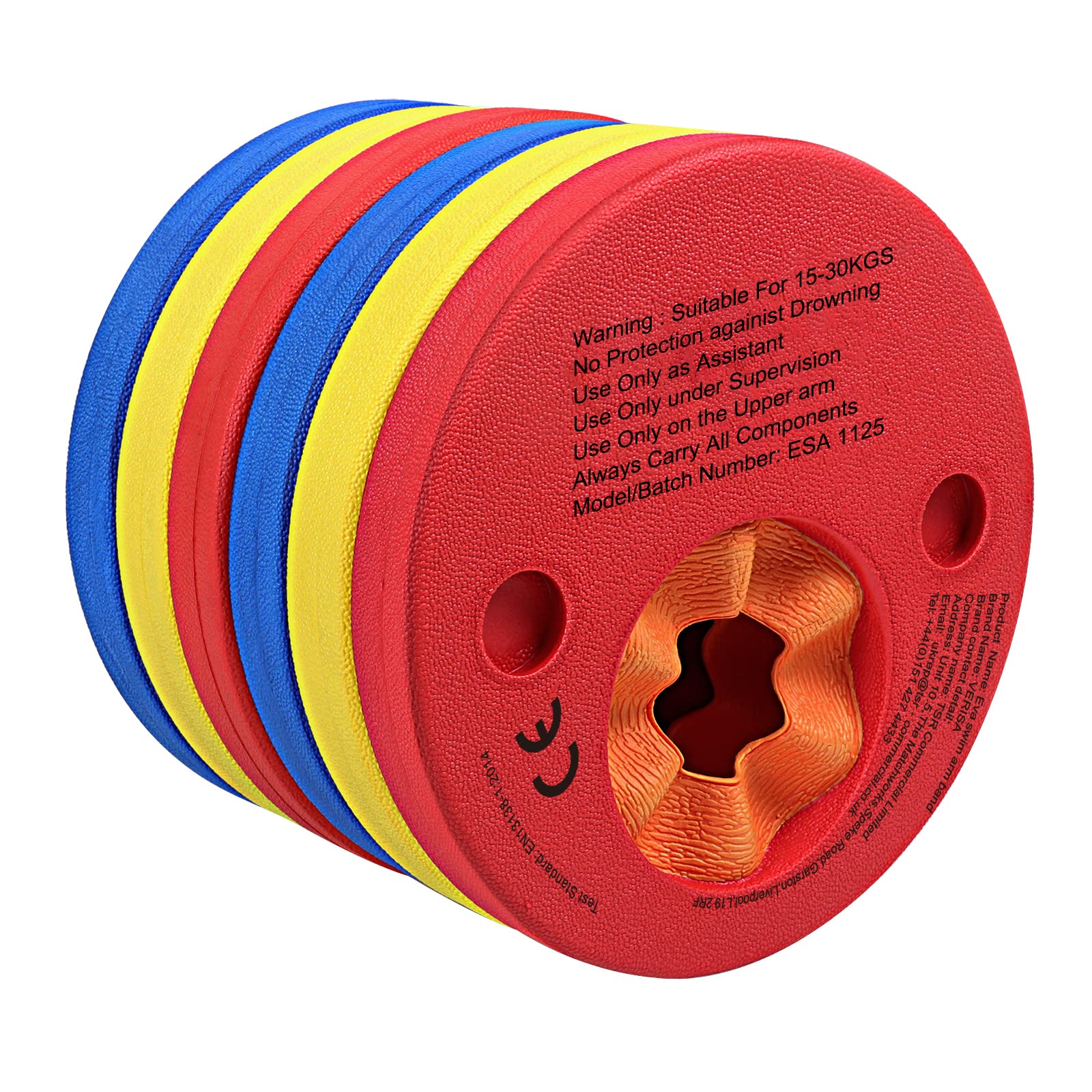 EVA Foam Swim Arm Band Float Aid Discs 6 pc Set for Kids Boys Girls Toddlers, Learn to Swim, Age 2 – 6, 25 kg max by VERISA