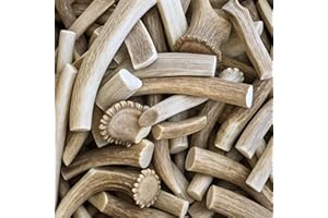 Whitetail Naturals 1 Pound Bulk Antlers - Budget Frinedly Sun Aged Deer Antler Dog Chews -NaturalChew Bones - Split and Whole Mix for Large & Medium Dogs - 4 to 5 Count
