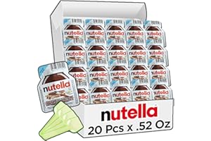 CERES GOURMET Mini Nutella Hazelnut Snack Pack 20 Pack, Single Serve Perfect for Portion Cups, Travel Friendly for Lunch Box or To Go or School Box