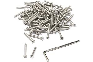 iexcell 100 Pcs M3 x 22 Stainless Steel 304 Hex Socket Button Head Cap Screws Bolts Kit, Thread Pitch 0.5 mm