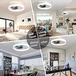 LCYFBE 20" Small Bladeless Ceiling Fan with Lights