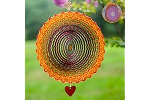 STEADYDOGGIE Wind Spinner Mandala Thangka 12 inches – 3D Stainless Steel – Laser Cut Metal Art Geometric Pattern - Hanging Wind Spinner, Kinetic Yard Art Decorations - Indoor/Outdoor Decor