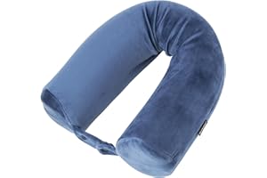 Brookstone Free Form Travel Pillow - Lightweight Flexible Memory Foam Travel Neck Pillow for Sleeping, Car, Airplane & Travel Support, Blue