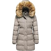 WenVen Women's Winter Long Puffer Coat Parka Jacket with Faux Fur Removable Hood