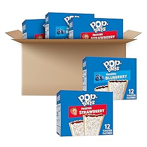 Pop-Tarts Toaster Pastries, Variety Pack, Frosted Blueberry (24 Pop-Tarts) and Frosted Strawberry (36 Pop-Tarts)