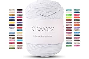 Clowex Polyester Soft Macrame Cord 2.5-3mm, 191 Yards x 1/9 inc Turkish Polyester Rope, Braided Macrame Yarn for DIY Crafts, Plant Hanger, Wall Hanging, Macrame Bag