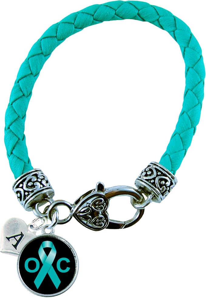 Custom Ovarian Cancer Awareness Teal Leather