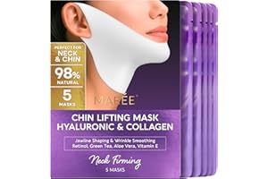 MAREE V Line Lifting Mask with Hyaluronic Acid – Deep Collagen Face Mask for Women – Jawline Shaper Facial Masks with Retinol – Tightening & Firming Neck Lift Tape – Double Chin Strap for Face Lift