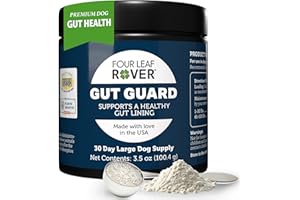 Four Leaf Rover Gut Guard - Dog Probiotics, Prebiotics, and Organic Herbs for Gut Health and Immune Support - Veterinarian Formulated - 30 Day Large Dog Supply