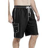 Landisun Mens Swim Trunks Board Shorts Swimsuit Swimwear Swim Shorts Bathing Suits Quick Dry with Mesh Lining