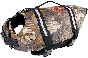 YOYOUNG Camo Pet Life Preserver Jacket,Camouflage Dog Life Vest with Adjustable Buckles,Dog Safety Life Coat for Swimming, Boating, Hunting | (XS, S, M, L, XL) …