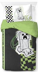 Jay Franco Minecraft Single Duvet Cover Set 100% Cotton Green 2 Piece