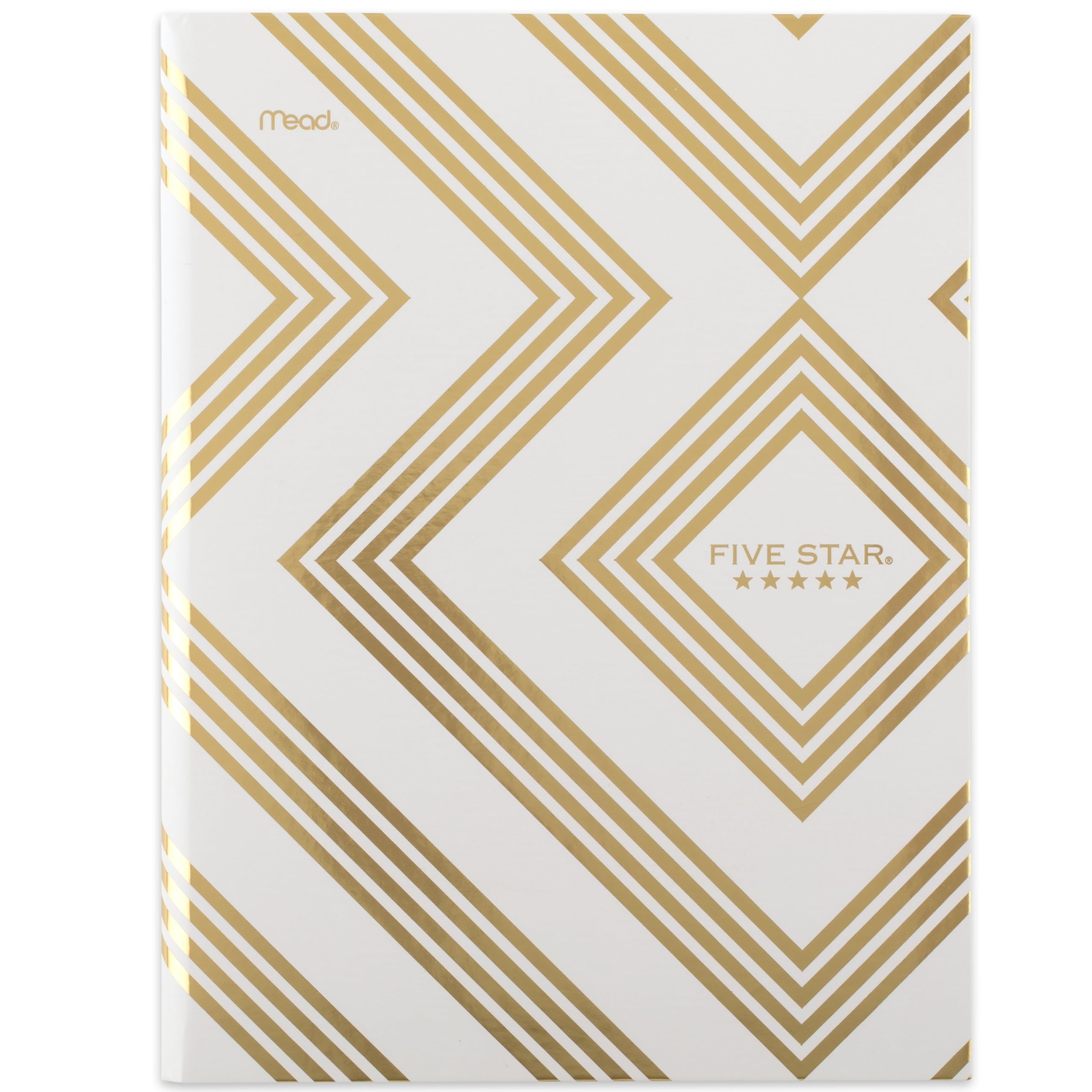 Photo 1 of Five Star Composition Book, College Ruled Paper, 7-1/2" x 9-3/4", 80 Sheets, Hardcover, Metallic Gold Geo (850165F-ECM)