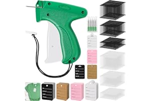 LIFEISLUCK 3430 Pcs Tagging Gun for Clothing, Price Tag Attacher Gun Kit with 3024 Pcs Barbs Fasteners in 3 Sizes, 400 Clothing Labels Retail Garment Stitch Tag Gun for Warehouse, Shops, Boutiques, and Yard Sale