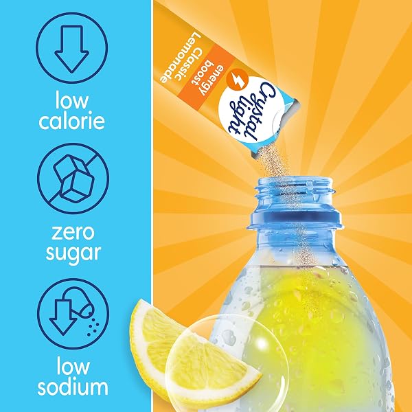 CRYSTAL LIGHT ENERGY BOOST LEMONADE DRINK MIX, 10 CT ON-THE-GO PACKETS