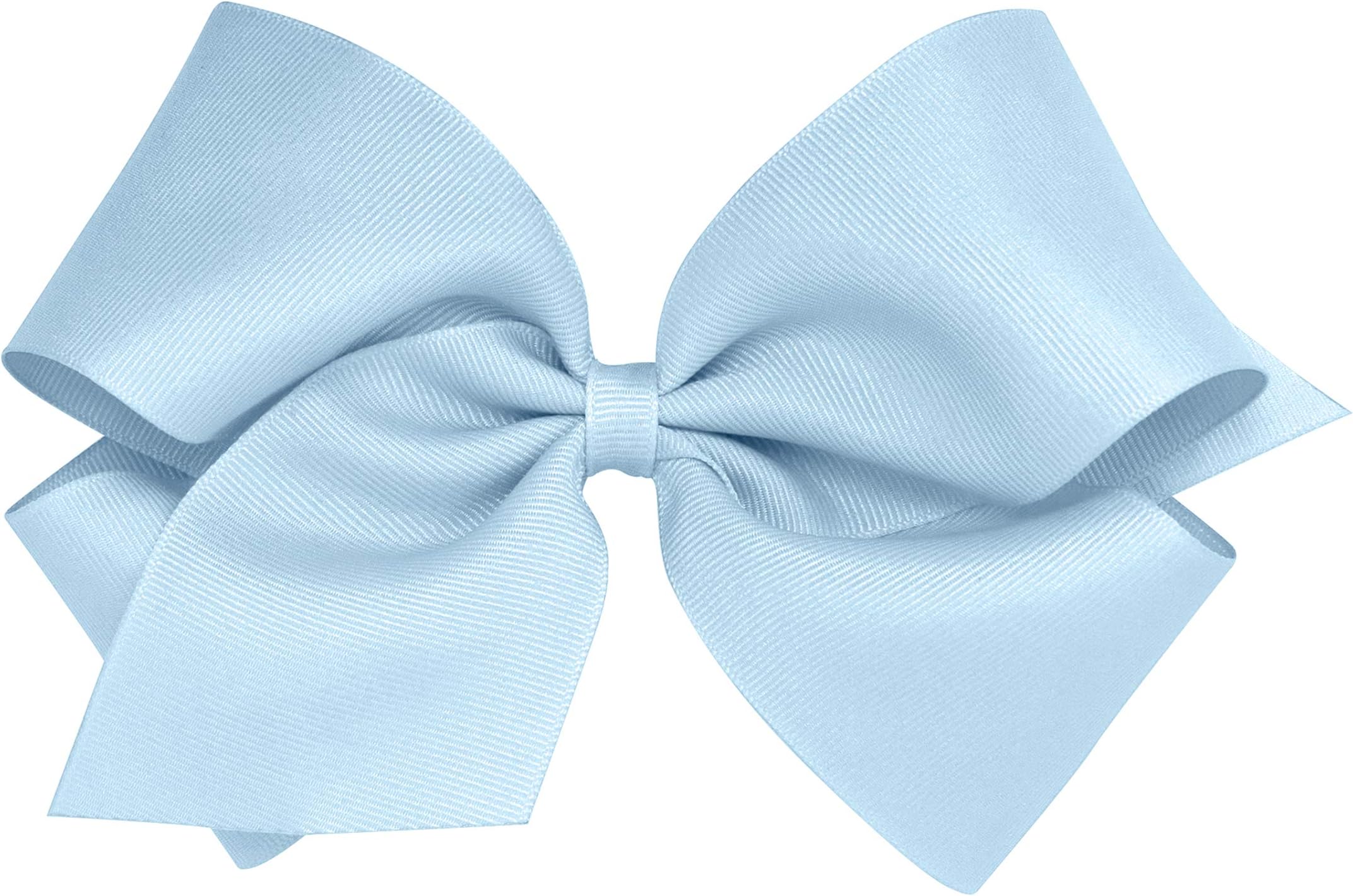 Wee Ones Girls' Classic Grosgrain Hair Bow on a WeeStay Clip with Plain Wrap, Multiple Color and Size Options for All Hair Types, Handmade
