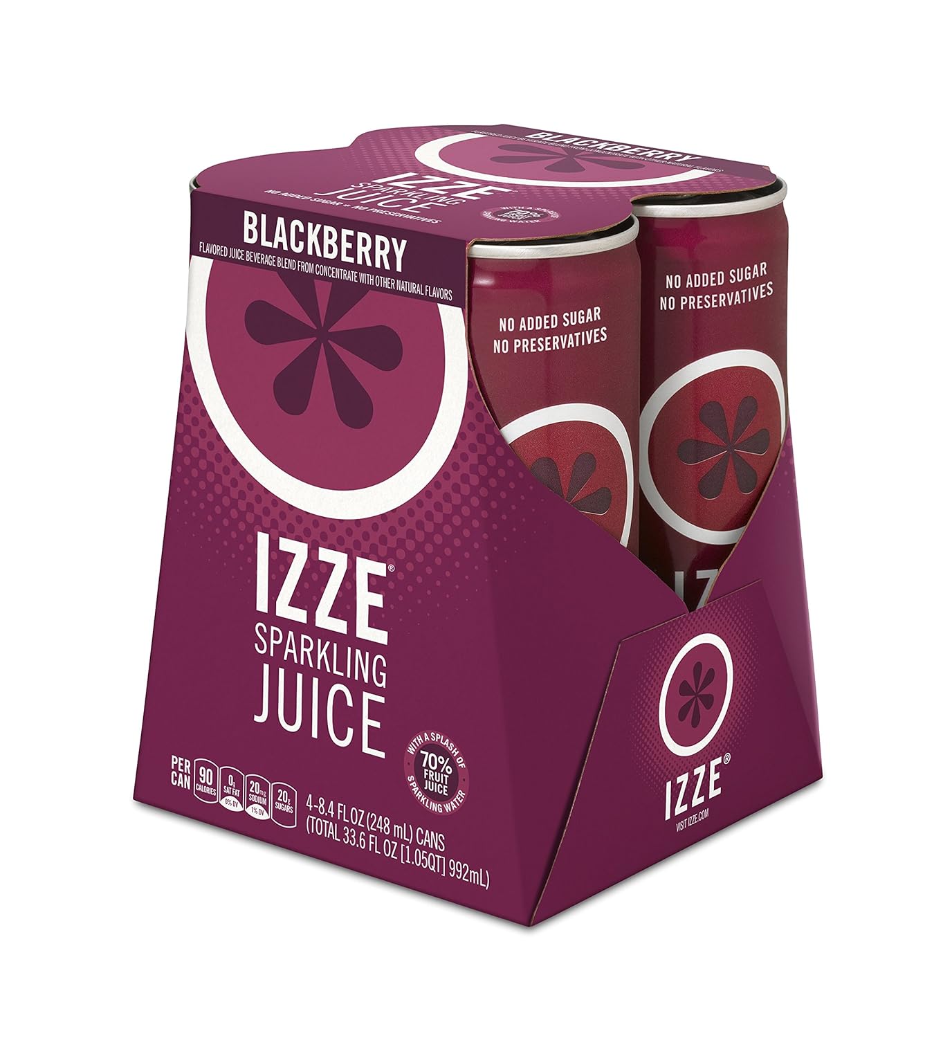 IZZE Sparkling Juice, Blackberry, 8.4 oz Cans, 4 Count
