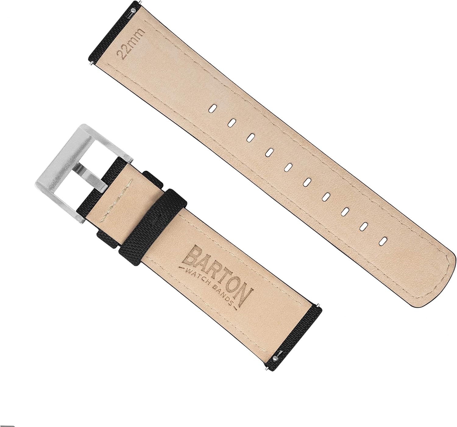 Barton Sailcloth Quick Release Premium Nylon Weave Choice of Color and Width 18mm, 19mm, 20mm, 21mm, 22mm, 23mm, 24mm: Watches