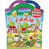 Walenced Reusable Sticker Book for Toddlers, Stickers for Kids, Toddler Sticker Book, Toddler Craft Activities, Toddler Travel Toys Ages 3 and Up Boy Girl Birthday Gifts