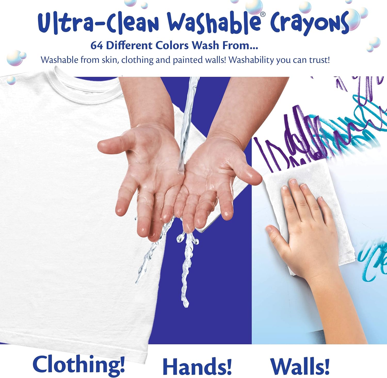 Crayola 64ct Ultra Clean Washable Crayons, 2 Pack Bulk Crayon Set, Gift for Kids: Toys & Games
