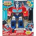 Jam'n Hasbro: Transformers Rescue Bots Academy: Optimus Prime RC Robot - 12" Walking Transformer, Lights & Sounds, Radio Controlled, Full Function, 2.4 GHz