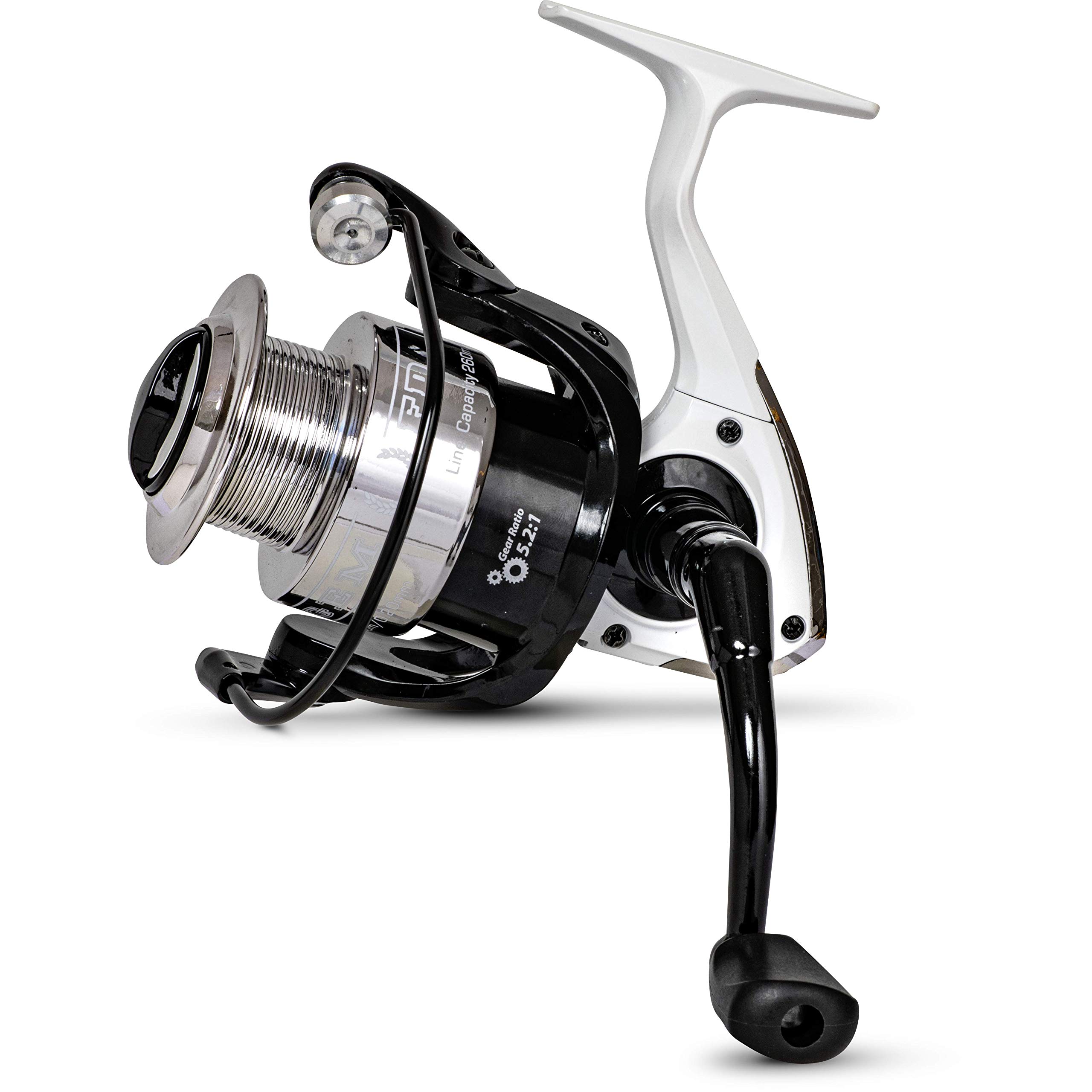 Zebco Regem FD 60 Finely Adjustable All Purpose Fishing Reel with 3 Bearings, Black/White
