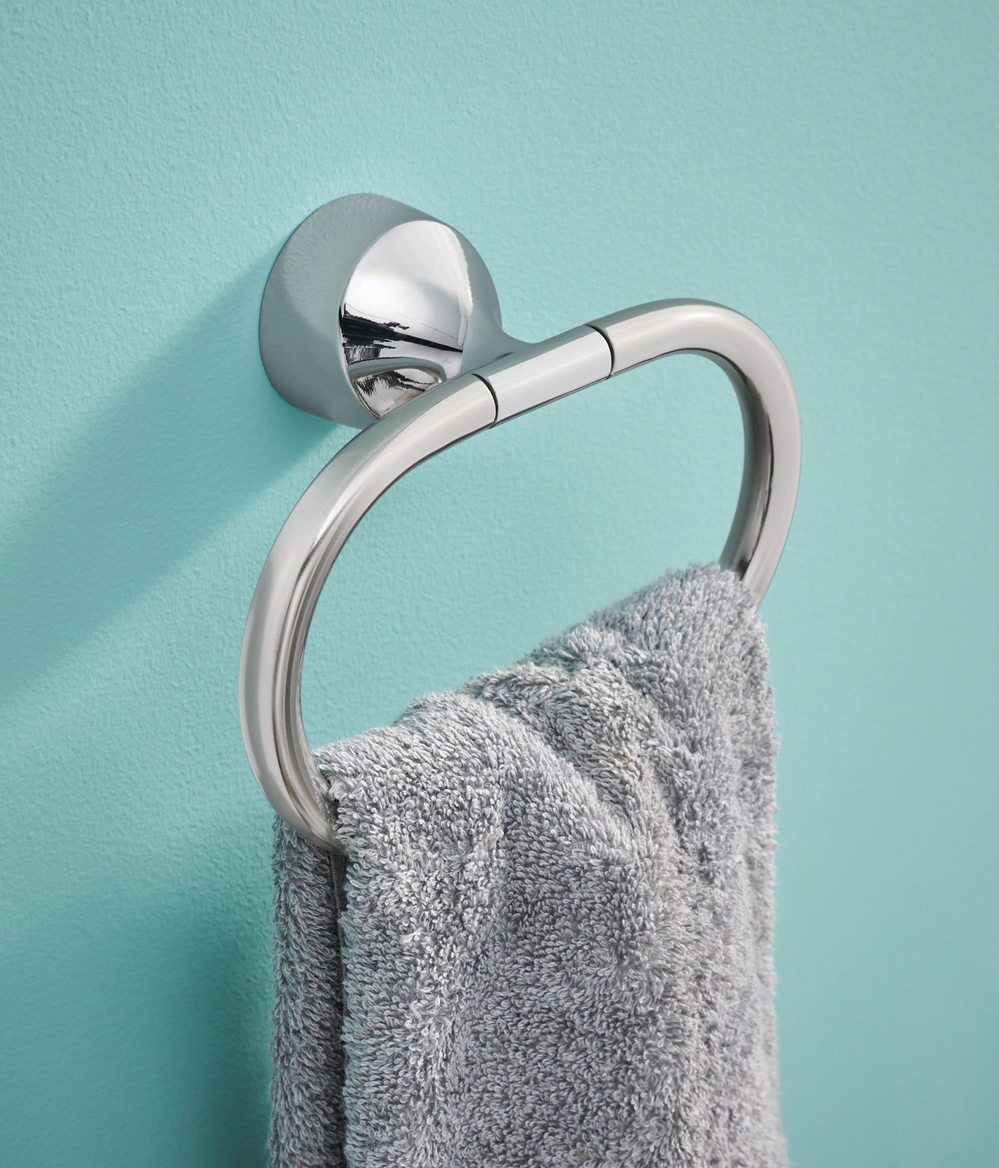 Moen Idora Chrome Moen MY3786CH Idora Single Post Bathroom Hand Towel Ring, MY3786CH