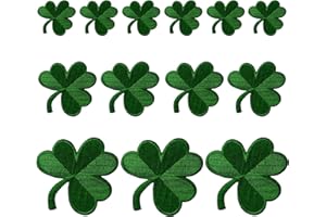 LENOAPHYS 【3 Sizes 12 PCS】 St Patricks Day Patches St Patricks Day Iron On Patches Shamrock Iron On Patches Clover Iron On Patches Lucky Patches St Patricks Day Accessories for Women