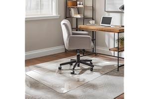 Furnbar Office Chair Mat for Carpet & Hardwood, Upgraded 29" x 48" Dual Use Tempered Glass Chair Mat for Chair and Footrest Under Desk