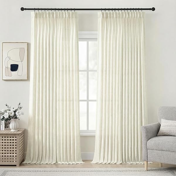 PANGSINNE BEIGE HEAVY DUTY LINEN CURTAINS – 108...