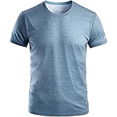 Zengjo Athletic Shirts for Men Quick Dry Short Sleeve Running Workout Gym T-Shirts Moisture Wicking Crewneck Tee