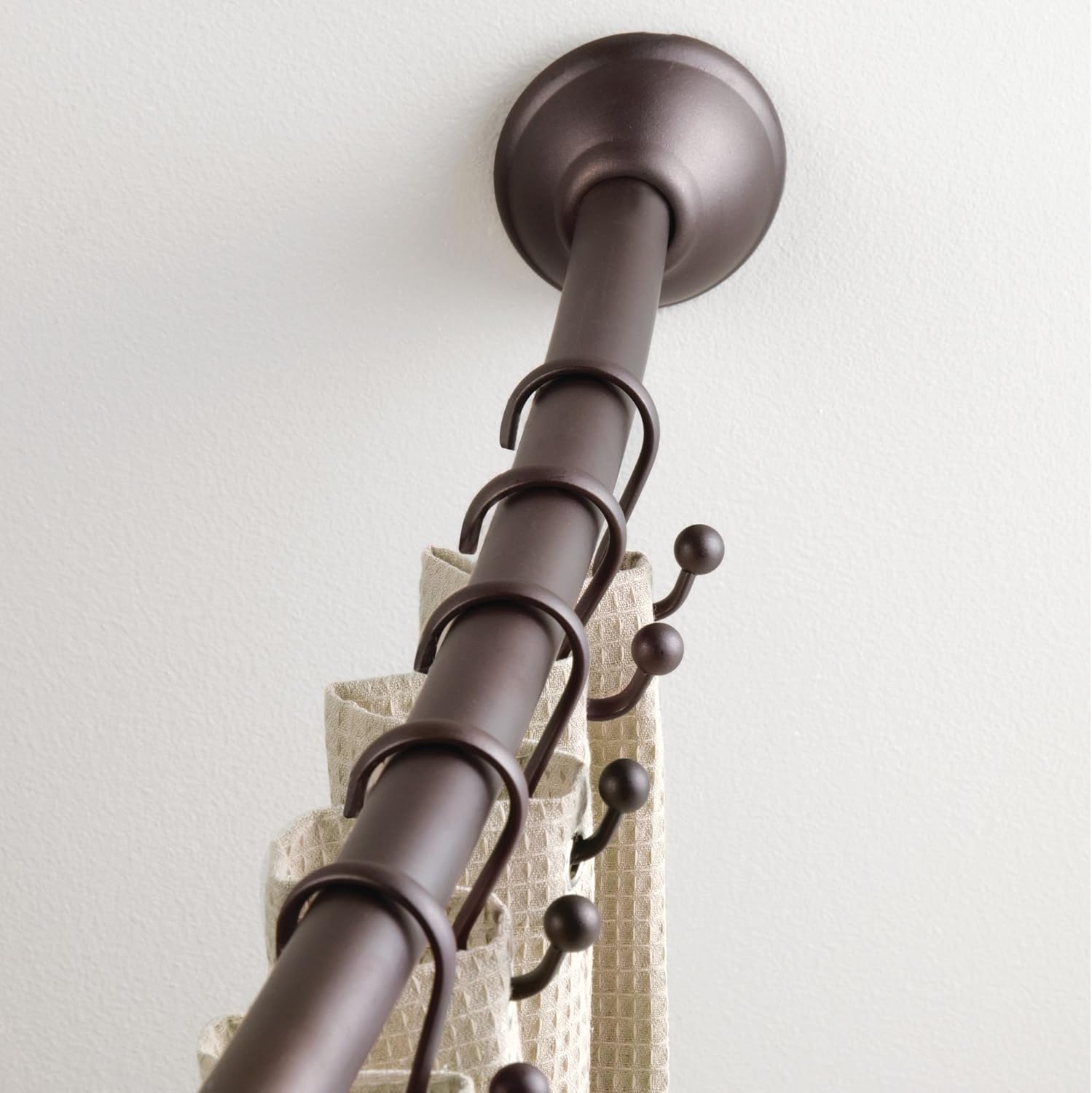 iDesign 55871 Axis Metal Shower Curtain Hooks, Rust Resistant Shower Hooks Rings for Kid's Bathroom, Guest Bathroom, Master Bathroom, Set of 12, Bronze: Home & Kitchen