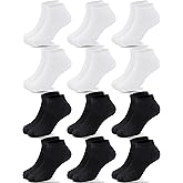 Duufin 12 Pairs Kids Socks Boys Girls Unisex Athletic Low Cut Half Cushion Ankle Socks for Kids 2-15 Years Old