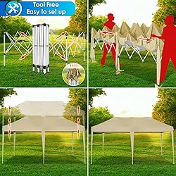 TOOLUCK 10x20 Pop Up Canopy Tent with 4 Sidewalls