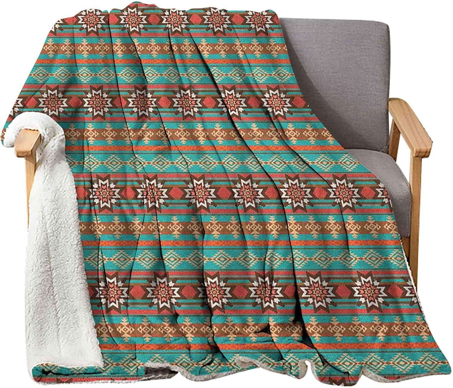 Interestlee Native American Throw Blankets for Couch 60" x 80", Floral