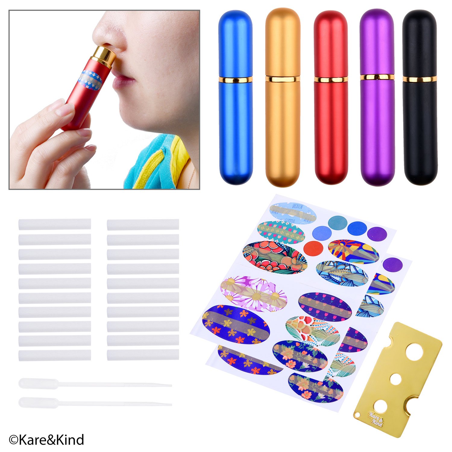 Kare & Kind Inhaler Tubes Aluminum and Glass for DIY Essential Oil... 700253428988 eBay
